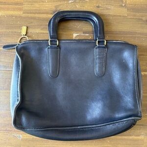 Coach Black Leather Satchel Briefcase